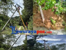 PLN Cabang Tomoni Lakukan Perbaikan Tiang Listrik Terdampak Longsor di Desa Ujung Baru