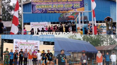 Anggota DPRD Luwu Timur, Dwi Heryanto, Hadiri Pembukaan Turnamen Voli Putra Sumber Alam CUP III 2026