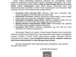 Warga Tak Perlu ke Malili, Pelayanan Dukcapil Hadir di Seluruh Kantor Camat se-Luwu Timur