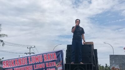Di Tengah Aksi Tuntut Provinsi Luwu Raya, Kades Lagego Hadir dan Berorasi di Perbatasan LUTIM–LUTRA