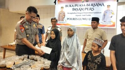 Polres Luwu Utara Gelar Buka Puasa Bersama Insan Pers dan Memberikan Santunan Kepada Anak Yatim Piatu