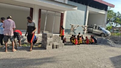 Kerja Bhakti Bersihkan Sisa Material, Sambut Operasional KDMP Teromu