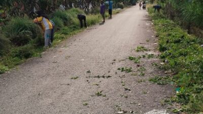 Gotong Royong di Desa Lestari, Warga dan Aparat Desa Bersihkan Lingkungan