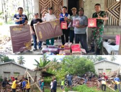 Gotong Royong Warga dan Pemdes Lakawali Bersihkan Puing Rumah Warga Terdampak Cuaca Buruk