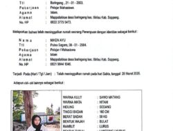 Seorang Gadis di Soppeng Hilang Sejak Subuh, Keluarga Lapor Polisi