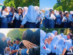 Usai Upacara Terakhir, Siswa Kelas IX SMPN 1 Tomoni Menangis Haru di Pelukan Guru