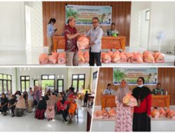 PTPN Salurkan Bantuan Sembako di Fasilitasi Pemdes Sumber Alam, Disaksikan Langsung Kepala Desa