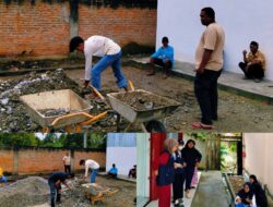 Kerja Bakti di Lingkungan Koperasi Merah Putih, Babinsa, KKN UMP dan Aparat Desa Mulyasri Kompak Gotong Royong