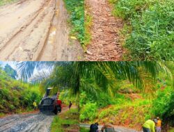Meski Hari Libur, Pemdes Rantemario Tetap Semangat Lakukan Penimbunan Jalan Batu Karaka di Dusun Marampa