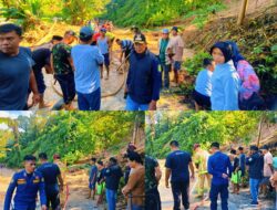 Longsor Putus Akses Jalan di Desa Cendana, Damkar dan Camat Burau Sigap Turun ke Lokasi