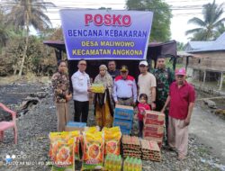 Camat Angkona dan Kapolsubsektor Salurkan Bantuan Sosial untuk Korban Kebakaran di Desa Maliwowo