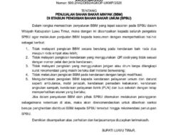 Bupati Luwu Timur Terbitkan Surat Edaran, SPBU Dilarang Layani Pengisian BBM Berulang dan Kendaraan Bertangki Modifikasi