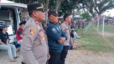 Kapolsek Mangkutana Pimpin Pengamanan Perlombaan di Lapangan Mangkutana