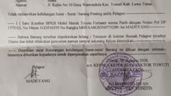Warga Towuti Laporkan Kehilangan BPKB Toyota Fortuner ke Polisi