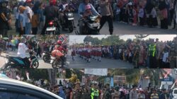 Personel Gabungan Polri, TNI dan Satpol PP Amankan Gerak Jalan HUT RI ke-81 di Mangkutana