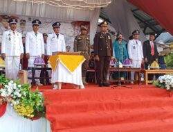 Kapolsubsektor Angkona IPDA Rusman Pimpin Upacara Penurunan Bendera HUT RI ke-81