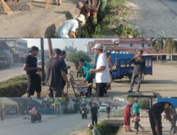 Babinsa dan Warga Gotong Royong Bersihkan Jalan Trans Sulawesi di Desa Mandiri