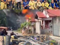 Gudang Barang Warga di Desa Mandiri Terbakar, Damkar Bersama TNI-Polri Bergerak Padamkan Api