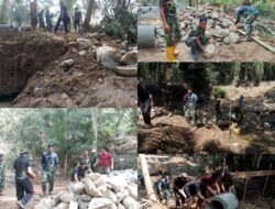 Personel Koramil Mangkutana Gotong Royong Bangun Jembatan, Permudah Akses Warga Dua Dusun
