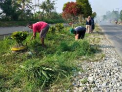 Jumat Bersih Juara, Warga Desa Sindo Agung Kompak Bersihkan Lingkungan