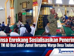 Babinsa Enrekang Sosialisasikan Penerimaan Prajurit TNI AD Usai Salat Jumat Bersama Warga Desa Taulan, Kabere