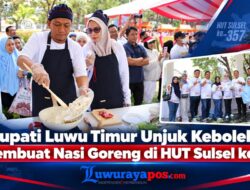 Bupati Luwu Timur Unjuk Kebolehan Membuat Nasi Goreng di HUT Sulsel ke-357