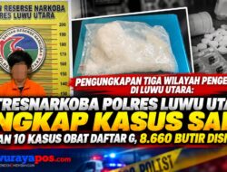 Pengungkapan Tiga Wilayah Pengedaran di Luwu Utara: Satresnarkoba Polres Luwu Utara Ungkap Kasus Sabu dan 10 Kasus Obat Daftar G, 8.660 Butir Disita