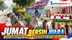 Jumat Bersih Juara, Camat Angkona Pimpin Aksi Bersih Gedung Serbaguna dan Lingkungan Kantor
