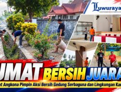 Jumat Bersih Juara, Camat Angkona Pimpin Aksi Bersih Gedung Serbaguna dan Lingkungan Kantor