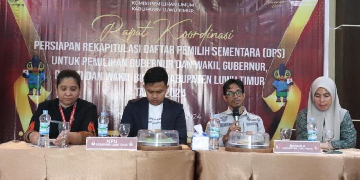 Ketua Bawaslu Kabupaten Luwu Timur Menyampaikan, Bawaslu dan KPU Beserta Jajarannya Miliki Tujuan yang Sama untuk Wujudkan Daftar Pemilih Berkualitas