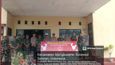 Koramil Mangkutana Anjangsana ke Polsek Mangkutana dan Tomoni-Timur dalam Rangka HUT Bhayangkara ke-79