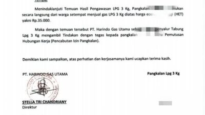 PENCABUTAN IZIN PANGKALAN GAS ELPIJI 3 KG, MENJUAL DIATAS HARGA ECERAN TERTINGI PERTAMINA