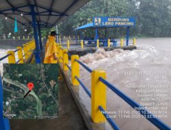 Bendung Lekopacing di Maros Kembali Meluap Akibat Curah Hujan Deras.