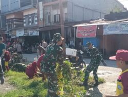 Babinsa Koramil 1403-14/Mangkutana Kodim 1403/Palopo bersama Aparat Kelurahan dan masyarakat Gelar Karya Bakti.