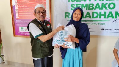 Cahaya Zakat! BAZNAS Luwu Timur Salurkan 1024 Paket Sembako Selama Ramadhan