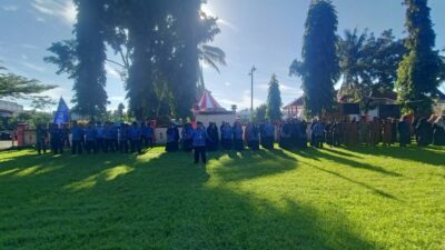 PEMERINTAH KECAMATAN, UPTD BERSAMA PEMERINTAH DESA, DAMKAR, DAN SATPOL PP MELAKSANAKAN UPACARA HARI KESADARAN NASIONAL TINGKAT KECAMATAN TOMONI