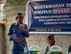 Respon Perpres Nomor 9/2025, Desa Lampenai Resmikan Koperasi Merah Putih