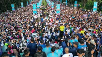 Ribuan Peserta Meriahkan Fun Run Anti Mager Sulsel di Malili, Gubernur dan Bupati Turut Meramaikan