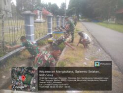 Koramil 1403-14/Mangkutana Gelar Karya Bakti Jumat Bersih di Desa Wonorejo