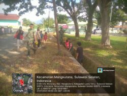 TNI, Mahasiswa KKN UNHAS, dan Warga Desa Wonorejo Gelar Karya Bakti Jelang HUT RI ke-80